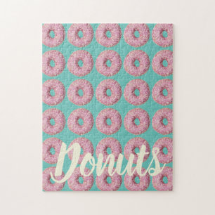 Doughnut Vegan Pattern for Vegetarian Sweet Tooth Jigsaw Puzzle