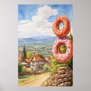 Doughnut Village Sign Rustic