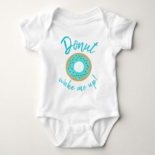 Doughnut Wake Me Up Blue With Chocolate Sprinkles Baby Bodysuit
