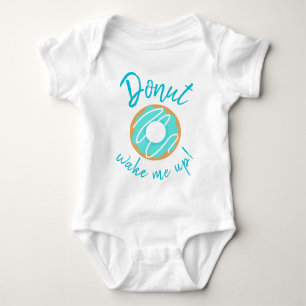 Doughnut Wake Me Up Blue With Drizzle Baby Bodysuit