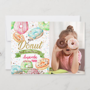 Doughnut Want To Miss Doughnut Birthday Photo Invitation