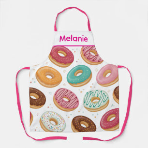 Doughnut Watercolor Sweet Tasty Girly Pattern Apron
