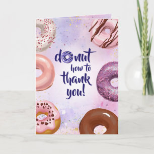 Doughnut Watercolor Thank You Card
