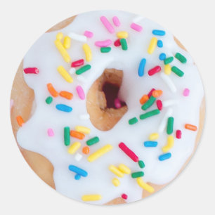 Doughnut white frosting sprinkles cute sticker