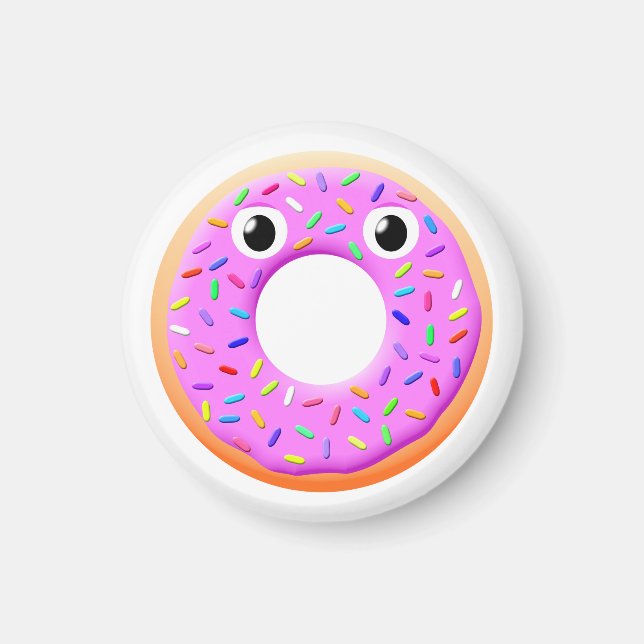 Doughnut With Eyes And Sprinkles Drawing Magnet (Front)