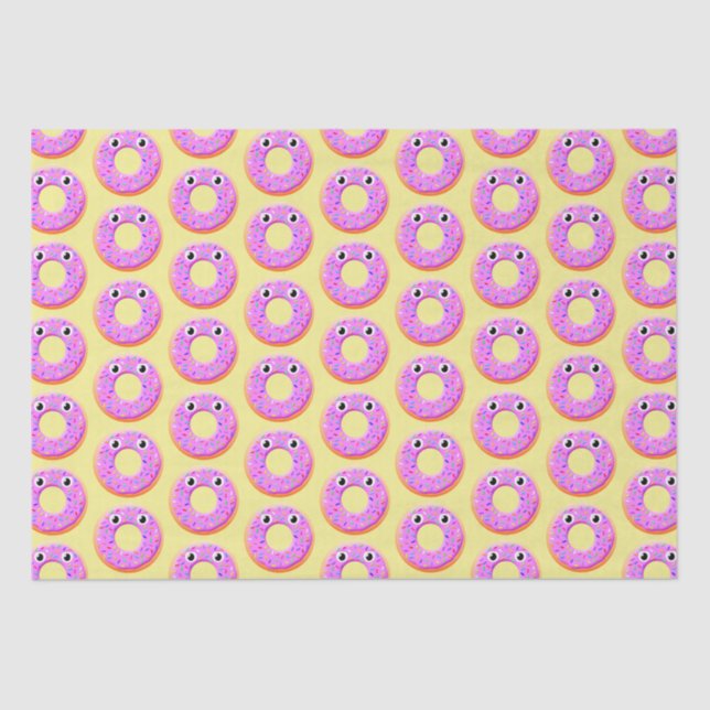 Doughnut With Eyes And Sprinkles Drawing Pattern Tissue Paper (Front)