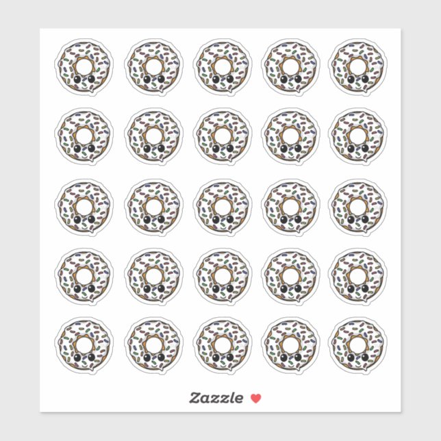 Doughnut with Frosting and Sprinkles (Sheet)