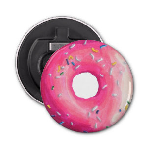 Doughnut With Pink Frosting And Sprinkles Bottle Opener