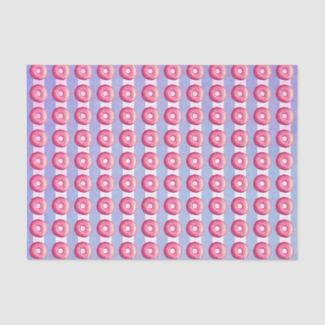 Doughnut With Pink Frosting And Sprinkles On Strip Tissue Paper (Front)