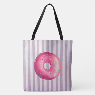 Doughnut With Pink Frosting And Sprinkles Tote Bag