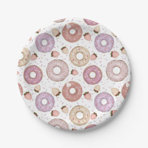 Doughnut with Sprinkles Colourful Birthday Paper Plate