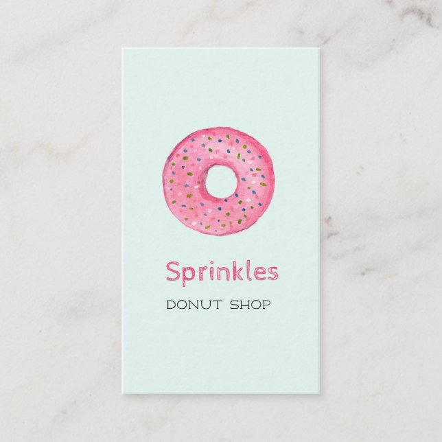 Doughnut with sprinkles Doughnut shop Business Car Business Card (Front)