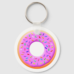 Doughnut With Sprinkles Drawing Key Ring