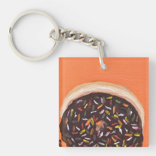 Doughnut with sprinkles key ring (Front)