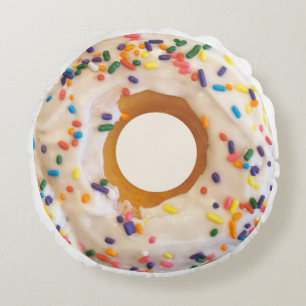 Doughnut With Sprinkles Round Cushion