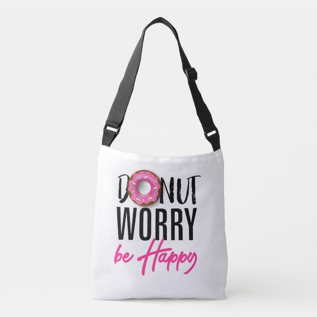 Doughnut Worry be Happy Crossbody Bag (Front)
