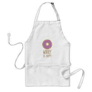 Doughnut Worry, Be Happy Fun Food Humour Standard Apron