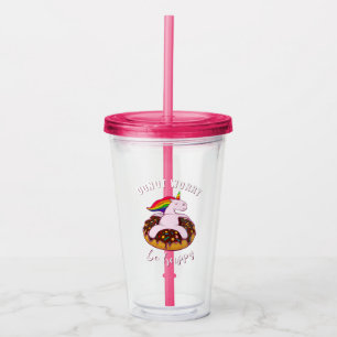 Doughnut Worry Be Happy I Acrylic Tumbler