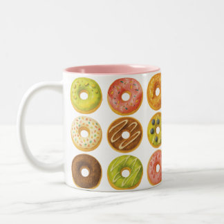Doughnut Worry, be Happy! Two-Tone Coffee Mug