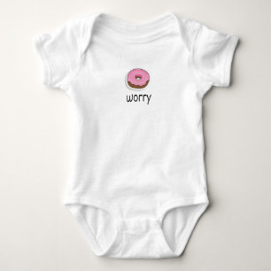 Doughnut worry Doughnut Worry Funny Pink Frosting Baby Bodysuit