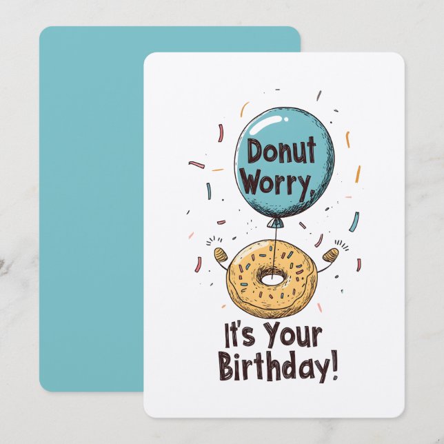 Doughnut Worry, It’s Your Birthday Funny Meme Invitation (Front/Back)