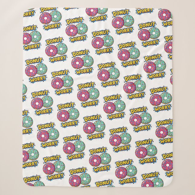 Doughnut Worry Sherpa Blanket (Front)