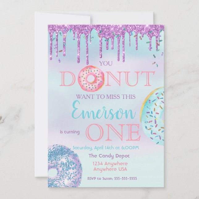 Doughnut, You doughnut want to Miss birthday Invitation (Front)