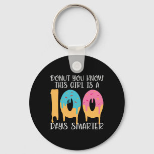 Doughnut You Know This Girl Is A 100 Days Smarter Key Ring
