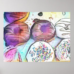 Doughnuts 12017 Abstract Art Poster