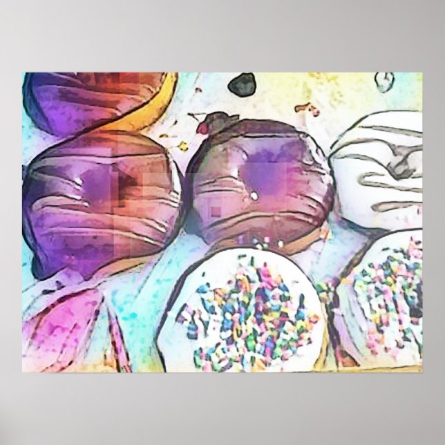 Doughnuts 12017 Abstract Art Poster (Front)