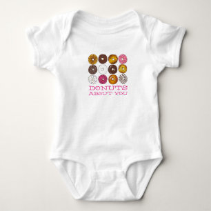 Doughnuts About You Valentine's Day Love Doughnuts Baby Bodysuit