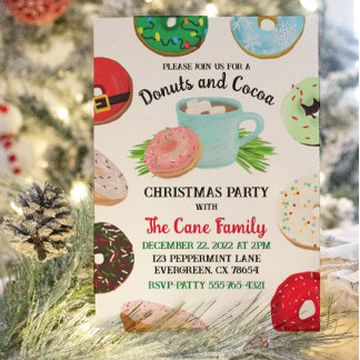 Doughnuts and Cocoa Holiday Party Invitation
