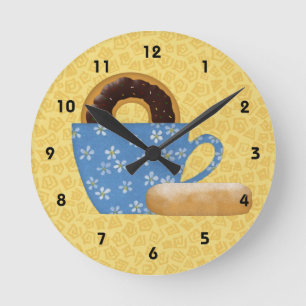 Doughnuts And Coffee Wall Clock