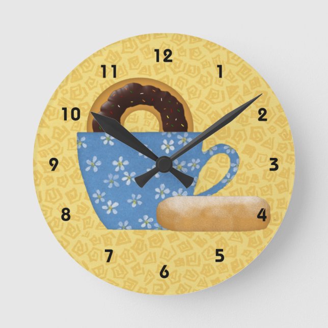 Doughnuts And Coffee Wall Clock (Front)