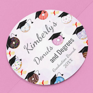 Doughnuts and Degrees Graduation Brunch Classic Round Sticker