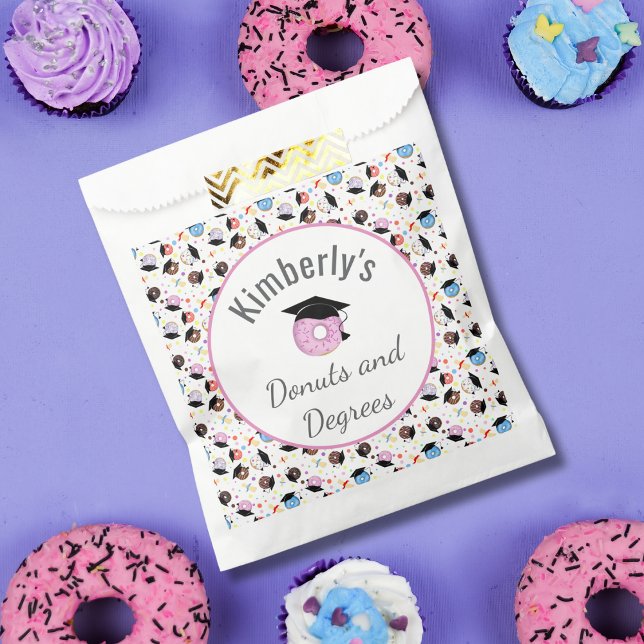 Doughnuts and Degrees Graduation Pattern Personali Favour Bag (Creator Uploaded)