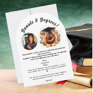 Doughnuts and Degrees Photo Graduation Party  Invitation