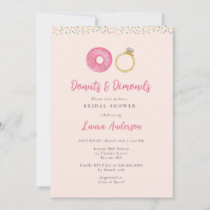 Doughnuts and Diamonds Bridal Shower Invitation