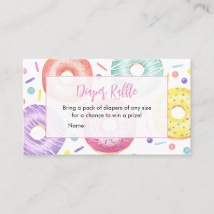 Doughnuts and Diapers Baby Shower Diaper Raffle Business Card