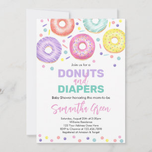Doughnuts and Diapers Baby Shower Invitation