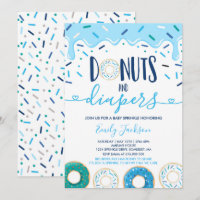 Doughnuts And Diapers Baby Sprinkle Invitation
