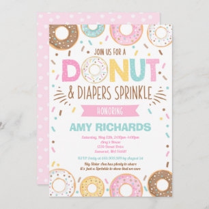 Doughnuts And Diapers Baby Sprinkle Invitation