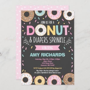 Doughnuts And Diapers Baby Sprinkle Invitation