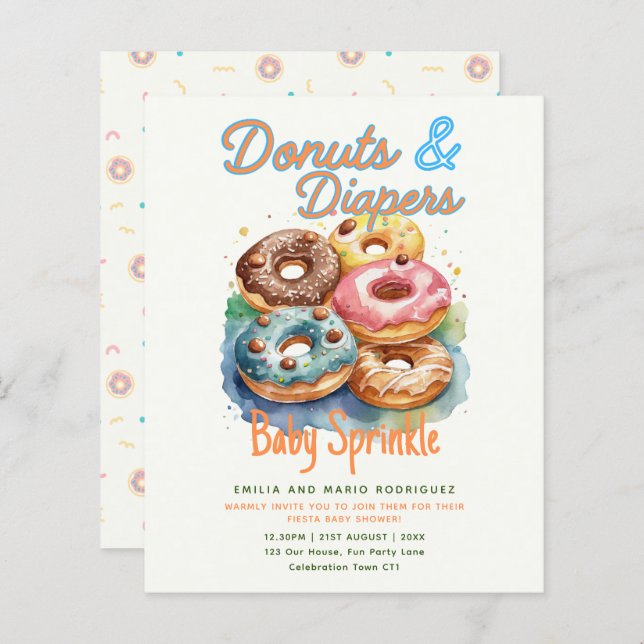 Doughnuts and Diapers Baby Sprinkle Shower BUDGET  (Front/Back)