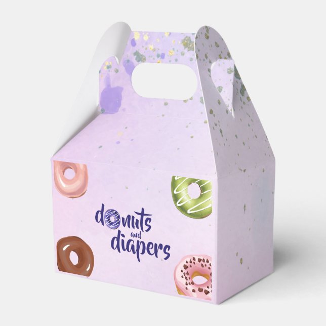 Doughnuts and Diapers Baby Sprinkle Shower Favour Box (Front Side)