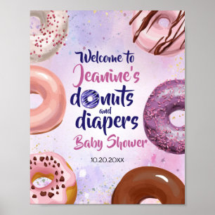 Doughnuts and Diapers Baby Sprinkle Shower Welcome Poster