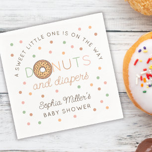 Doughnuts and Diapers Personalised Baby Shower Napkin