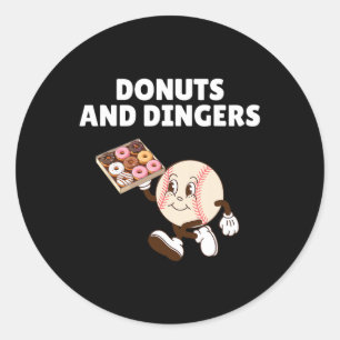 Doughnuts And Dingers Sell Humour Funny Doughnuts Classic Round Sticker