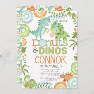 Doughnuts and Dinosaurs Invitation