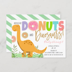 Doughnuts and Dinosaurs Party Invitation